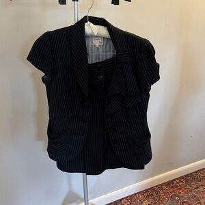 Nanette Lepore Black Pinstripe Skirt Set